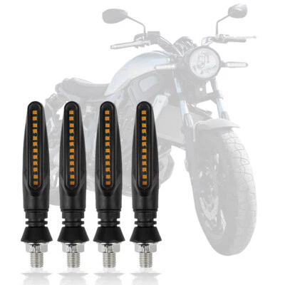 4PCS LED Motorcycle Turn Signals Light 12 SMD Tail Flasher Flowing Water Blinker - Изображение 1 из 4