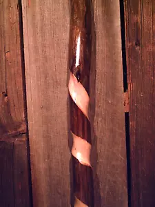 hiking stick staff SPIRAL WRAP AROUND SHAFT hiking 63" tall heavy rubber tip USA - Picture 1 of 8