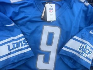 $160 3XL NFL Men's Nike Matthew Stafford Blue Detroit Lions Legend #9 Jersey