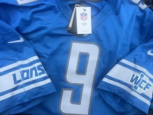 $160 3XL NFL Men's Nike Matthew Stafford Blue Detroit Lions Legend #9 Jersey - Picture 1 of 12