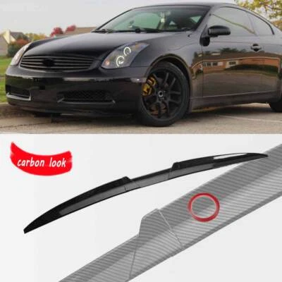 For Infiniti G35 G37 Q50 Q60 Rear Trunk Spoiler Wing Lip Tail Carbon Fiber Look — 第 1/4 张图片