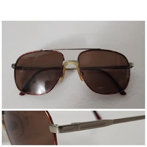 Vtg Marchon Jonathan 2 HAVANA Silver Metallic Aviator glasses Frame 58-16-145 - Picture 1 of 14