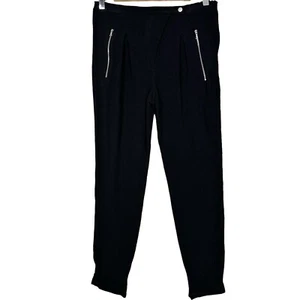 Sandro Paris Polina Black Trousers Women XS 34 Zip Pocket Pants Stretch Designer - Picture 1 of 11