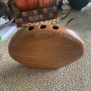 Unique Wooden Signed Vase Retro(RK Hoffman) - Picture 1 of 6