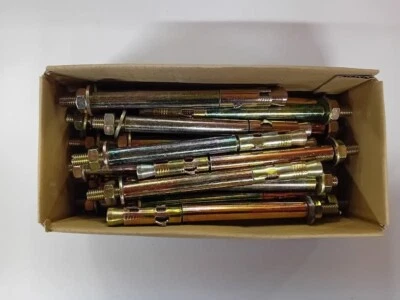 N 25 Tasselli in acciaio ottonato al carbonio M8 = 14 Ø lunghezza barra 180 mm - Immagine 1 di 3