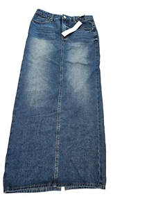 NWT Misguided Women's Blue Denim Jean Long Skirt Size Small - Picture 1 of 10
