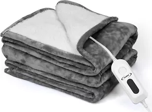 Heated Blanket Electric Throw Blanket 50''x60'' Heating Blanket Throw 4 Hours Au - Picture 1 of 9