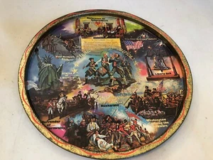 Vintage United States of America Flag Bicentennial Metal Tray Ken Haag #2556 - Picture 1 of 3