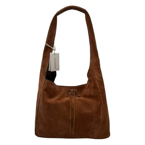 Lucky Brand Clem Suede Hobo Bag Brown Large Leather Boho Tote 13X14X6" Magnetic - Picture 1 of 14
