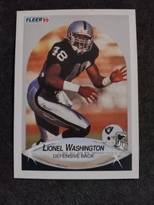 Tarjeta de fútbol americano Fleer 1990 #262 Lionel Washington Los Angeles Raiders  - Imagen 1 de 2