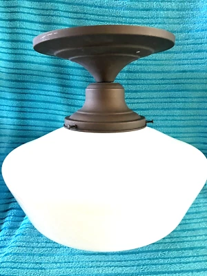 Lámpara de techo vintage de bronce frotado con aceite Grant Ct. 16" pantalla para casa escolar Foto 1 de 4