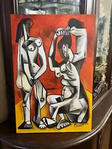 Pablo Picasso - Amazing Oil Canvas - Cubism Style - Signed - Stamped - Picture 1 of 6