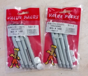 2 Packs of 4 Value Pack Pozi Window Frame Anchors M8 x 100 - Picture 1 of 2