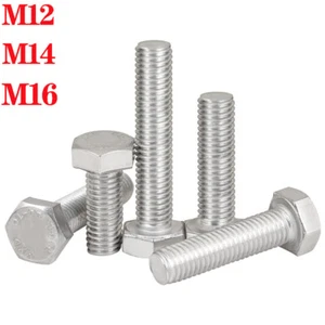 Sechskantschrauben M12 M14 M16 Edelstahl V2A A2 Maschinenschraube Vollgewinde - Bild 1 von 12