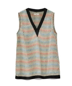 MARNI FOR H&M RETRO GEOMETRIC SILK VEST TANK TOP BLOUSE UK 8 US 4 SMALL BNWT - Picture 1 of 12