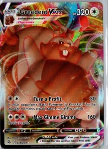 Greedent VMAX SWSH08: Fusion Strike #218/264 Ultra Rare - Picture 1 of 2