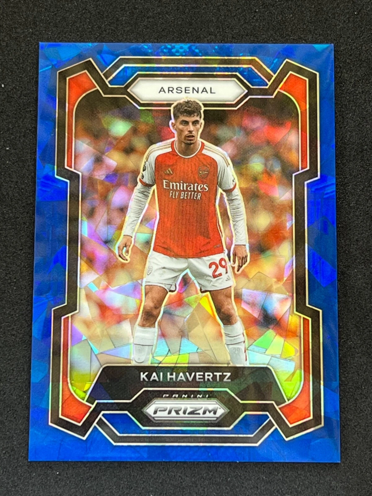 2023 Panini Prizm EPL Kai Havertz Blue Cracked Ice /75 Arsenal #24