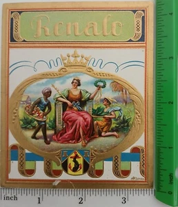 RENALO - ÄUSSERES ETIKETT FÜR ZIGARRENKISTE - ORIGINAL - APRX 4 × 4,5" - Bild 1 von 1