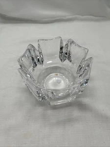 Vintage Orrefors Corona runde Schale Lotus 6 Blütenblätter Schweden Hellsten signiert 6" x 4" - Bild 1 von 10