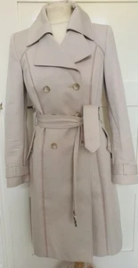 Reiss Trenchcoat Petune Stone Baumwolle Leiternaht Gürtel knielang XS UK 6 - Bild 1 von 15