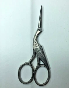 VTG Solingen Embroidery Scissors Germany Stork Crane Sewing - Picture 1 of 4