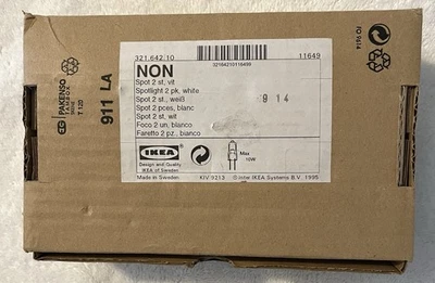 IKEA NON-1 Luz Bajo Armario Caja Original Spot Luces Blanco Juego Completo de 2 Foto 1 de 4