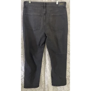 Pantalones de mezclilla para mujer Express talla 10R Boyfriend tiro bajo negros desgastados nueva etiqueta - Imagen 1 de 13
