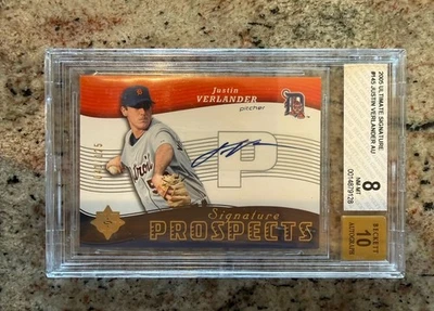 2005 Upper Deck Justin Verlander Ultimate Signature #145. #41/125 (RC)  BGS 8 - Image 1 of 2