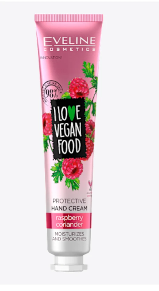 Я ЛЮБЛЮ ВЕГАНСКУЮ ЕДУ малина - крем для рук, 50 мл, косметика Eveline - Изображение 1 из 1