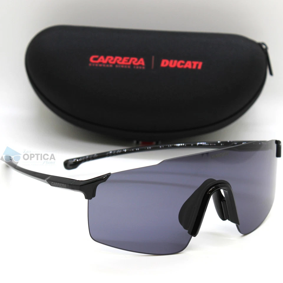 New Carrera CARDUC 033/S Rimless Mask Shield Sunglasses Ducati Black / Grey Lens - Image 1 of 4