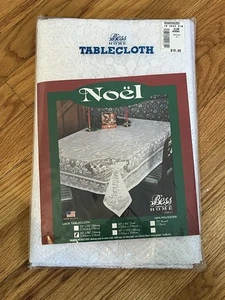 "Mantel vintage de encaje NOEL árbol de Navidad paseo en trineo de Papá Noel 60""x86"" oblongo" - Imagen 1 de 5