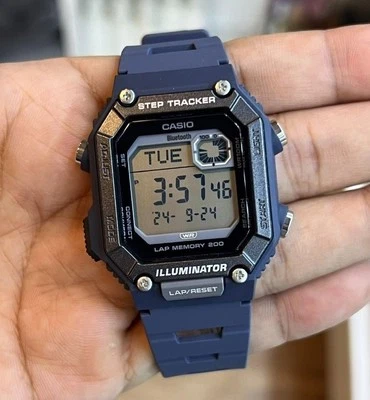 Мужские часы Casio WS-B1000-2A синий цифровой каучук смартфон Bluetooth подсчет шагов - Изображение 1 из 4