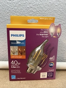 Philips Soft White 40W Equivalence B11 E12 Base 300 lm. 120V LED Bulb - Picture 1 of 4