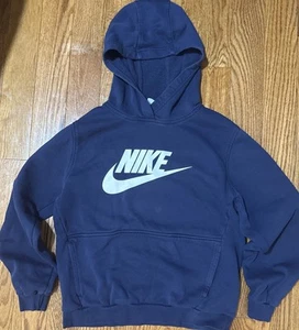 Nike Youth XL Boys Navy Blue  Swoosh Logo Pullover Hoodie - Picture 1 of 4