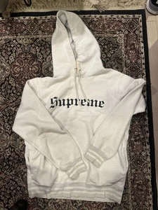 Supreme Reverse Fleece Hooded Sweatshirt White FW16 Size M READ DESCRIPTION - Picture 1 of 6