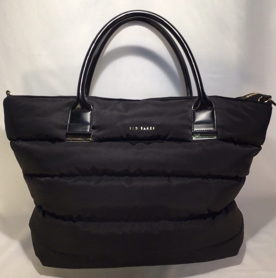 Ted Baker London Black Quilted Puffer Handbag Detachable Shoulder Strap VGUC - Image 1 of 4