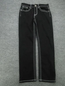 True Luck Jeans Herren 30x32 schwarz gerades Bein Kontrastnähte Pattentaschen - Bild 1 von 18