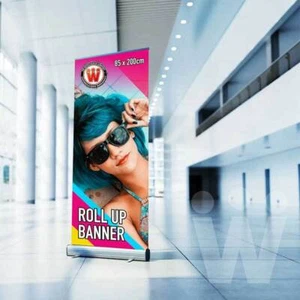 1x Rollup Display Easy mit Druck 85x200cm mit Tasche Rollup-Banner Digitaldruck - Bild 1 von 3