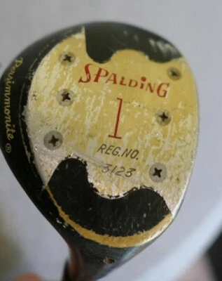 Spalding Persimmonite 1 Wood Golf Club Step-Rite Golf Pride Chevron Grip 41" - Image 1 of 4