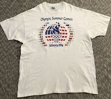 Vintage Hanes 1996 Olympic Summer Games Atlanta Flags Tee Shirt Sz XXXL