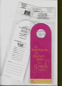 BOTTLE TAGS Pack of 4 different color GIFT TAG Wine LIQUOR beer SODA Hallmark #7 - Picture 1 of 21