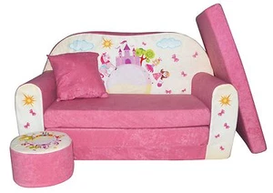 Kindersofa Pink Castle Sofa Kinderzimmersofa zum Aufklappen FORTISLINE - Bild 1 von 4