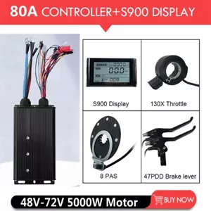 E-Bike Controller Kits 48V-72V 80A Quadratwelle Motor Controller + LCD Display AUK - Bild 1 von 29