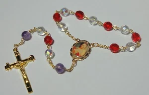 Handmade in the USA Bl. Pauline Jaricot 1-Decade Rosary w/ La Salette Crucifix - Picture 1 of 2
