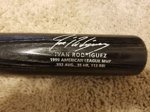 Ivan Pudge Rodriguez Louisville Slugger Promotional Bat Texas Rangers AL MVP HTF - Picture 1 of 4
