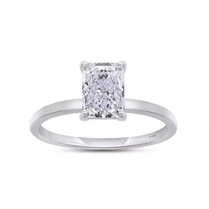 2 Ct Radiant Cut Diamond GIA Authentic Engagement Ring 14K Solid Gold Lab Grown - Picture 1 of 7