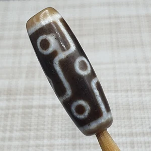 Vintage 9 Augen Himalaya Tibetischer Achat Dzi Perlen Amulett - Bild 1 von 21