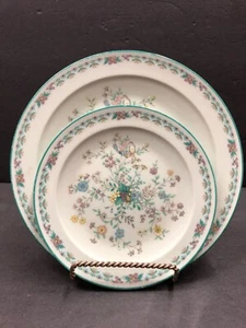 Vintage Rare Noritake Paradise Salad Plate With Bread Plate Green Floral - Picture 1 of 12