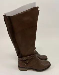 Botas altas a la rodilla Bare Traps Sigourney talla 6W inodoro pantorrilla ancha marrón - Imagen 1 de 8