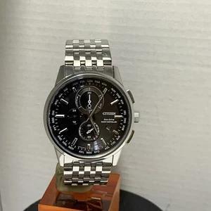 Citizen Men's Eco Drive Chronograph World Time Radio Controlled Watch AT8110-61E - Picture 1 of 12
